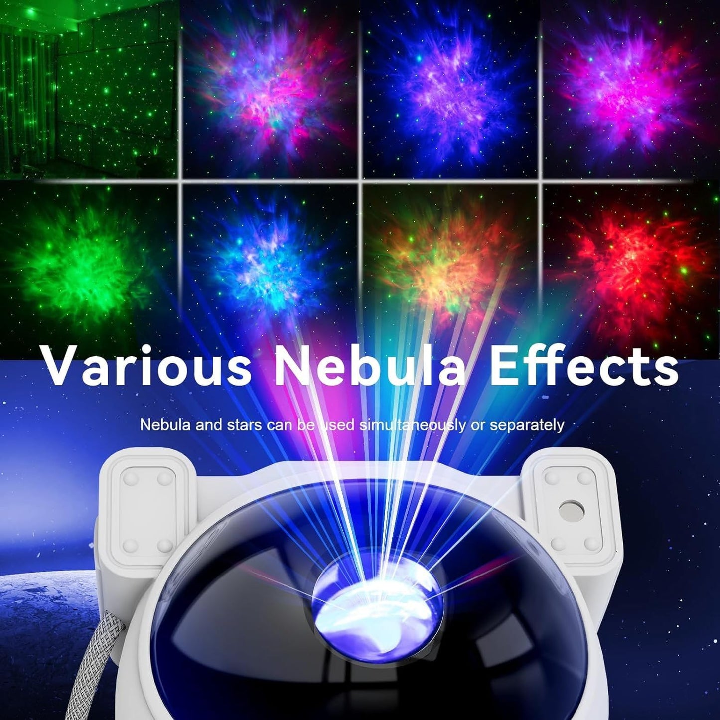Zest Astronaut Galaxy Projector - Starry Night Light with Adjustable Projection, Remote Control , Bedroom & Party Decor System