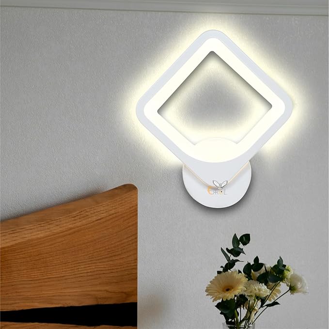 Zest White Body Wall Light – Warm White Square Wall Lamp for Home & Bedroom