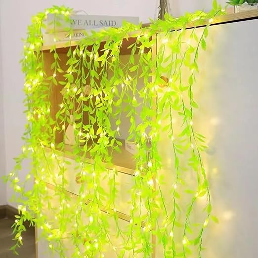 Zest Leaf LED Curtain Fairy Lights – Warm White Decorative Lights for Home & Events