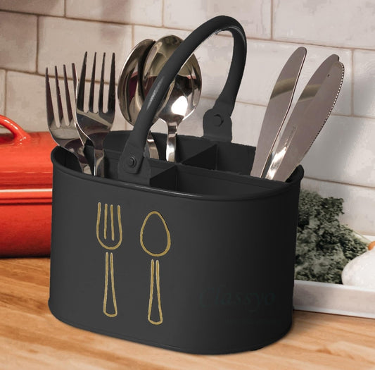 Zest Metal Cutlery Holder | Spoon Stand & Kitchen Table Organizer