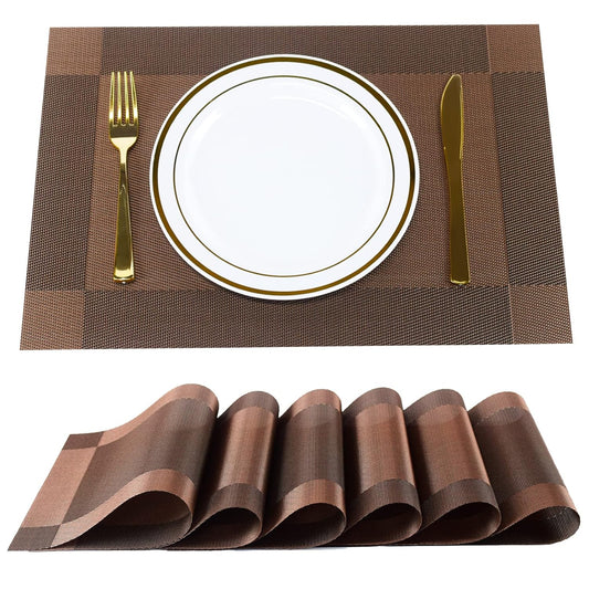Zest Placemats Place Mats for Kitchen Dining Table, Heat-Resistant StainAnti-Skid Washable PVC Table Mats and Vinyl Dinner Mats