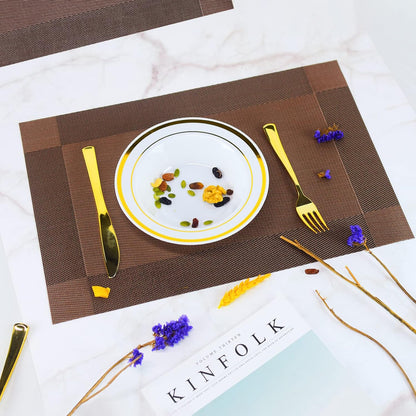 Zest Placemats Place Mats for Kitchen Dining Table, Heat-Resistant StainAnti-Skid Washable PVC Table Mats and Vinyl Dinner Mats