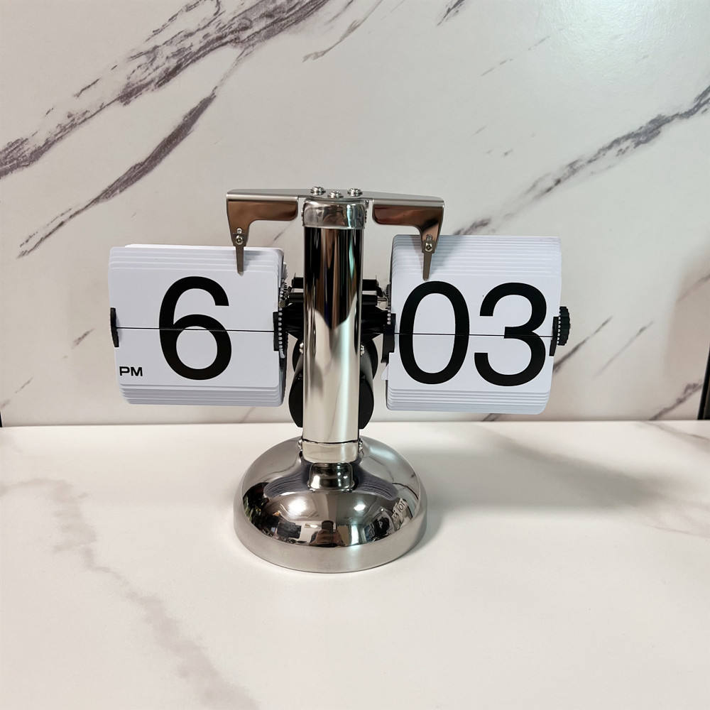 Retro Flip Calendar Wall Clock – Creative Balance Shape Flip Alarm Clock For Home Decor