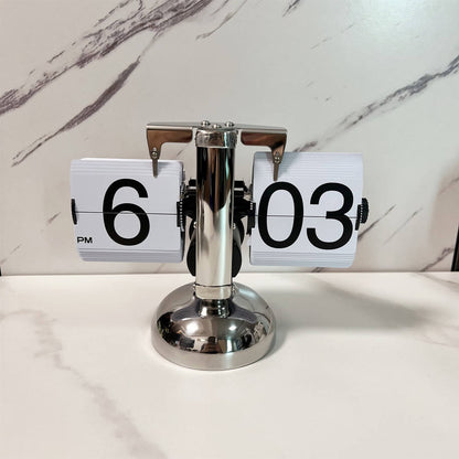 Retro Flip Calendar Wall Clock – Creative Balance Shape Flip Alarm Clock For Home Decor