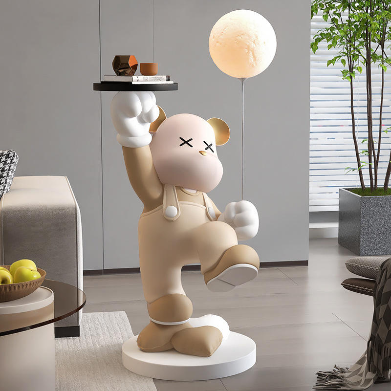 Luxury Bear LED Floor Lamp – Creative Large Ornament For Living Room & Home Decoration