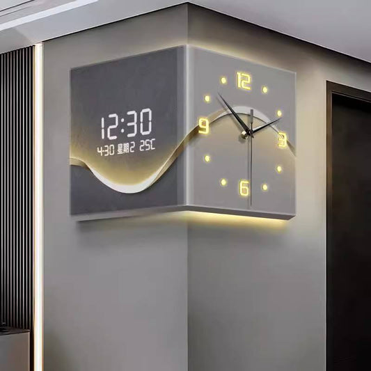 Silent Double-Sided Acrylic Wall Clock – USB Digital Needle Display For Home Decor