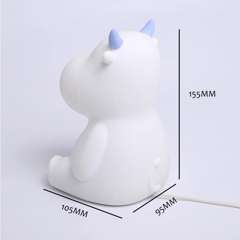 Cow Night Light – Soft Silicone LED Touch Lamp for Kids