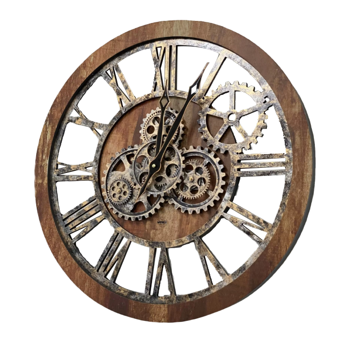 Handmade Wooden Gear Wall Clock – Custom 3D Moving Decor Modern Wall Watch