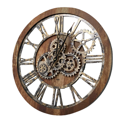 Handmade Wooden Gear Wall Clock – Custom 3D Moving Decor Modern Wall Watch