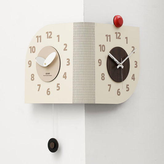 WOZOOM Double-Sided Wall Pendulum Clock – 3D Stereo Corner Clock For Home & Office Decor