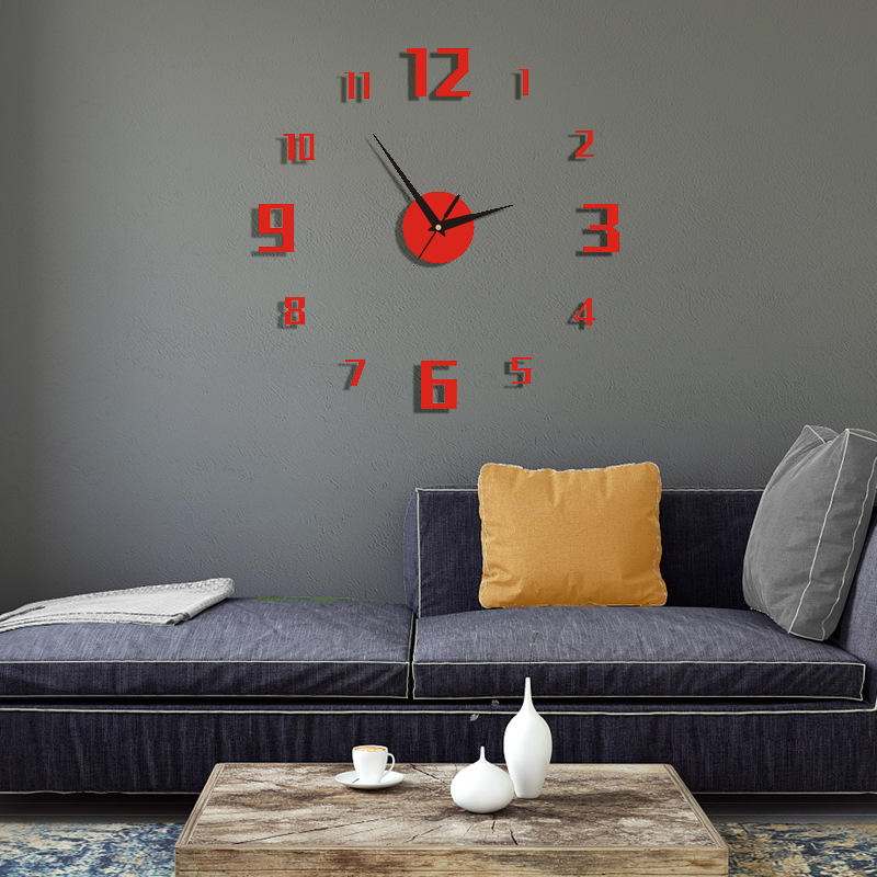 3D Acrylic Wall Sticker Clock – Modern Quartz Decorative Clock For Living Room & Bedroom