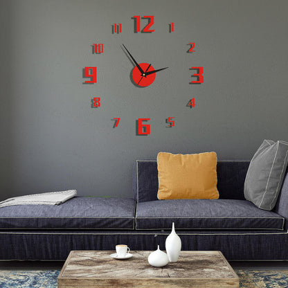 3D Acrylic Wall Sticker Clock – Modern Quartz Decorative Clock For Living Room & Bedroom