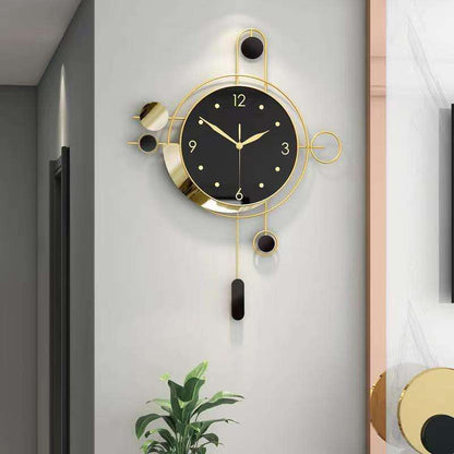 2025 Luxury Golden Wall Clock With Pendulum – Large Decorative Wall Hanging For Home Decor