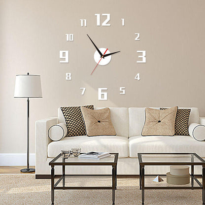 3D Acrylic Wall Sticker Clock – Modern Quartz Decorative Clock For Living Room & Bedroom