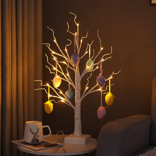 LED Light-Up Decorative Tree – Plastic Bedside Table & Window Display Lamp for Christmas, Easter & Party Décor (IP44 Rated)