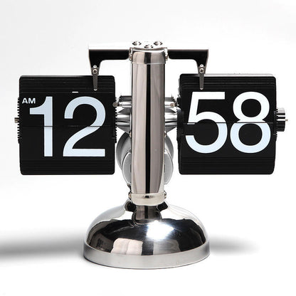 Retro Flip Calendar Wall Clock – Creative Balance Shape Flip Alarm Clock For Home Decor