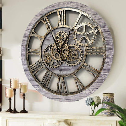 Handmade Wooden Gear Wall Clock – Custom 3D Moving Decor Modern Wall Watch