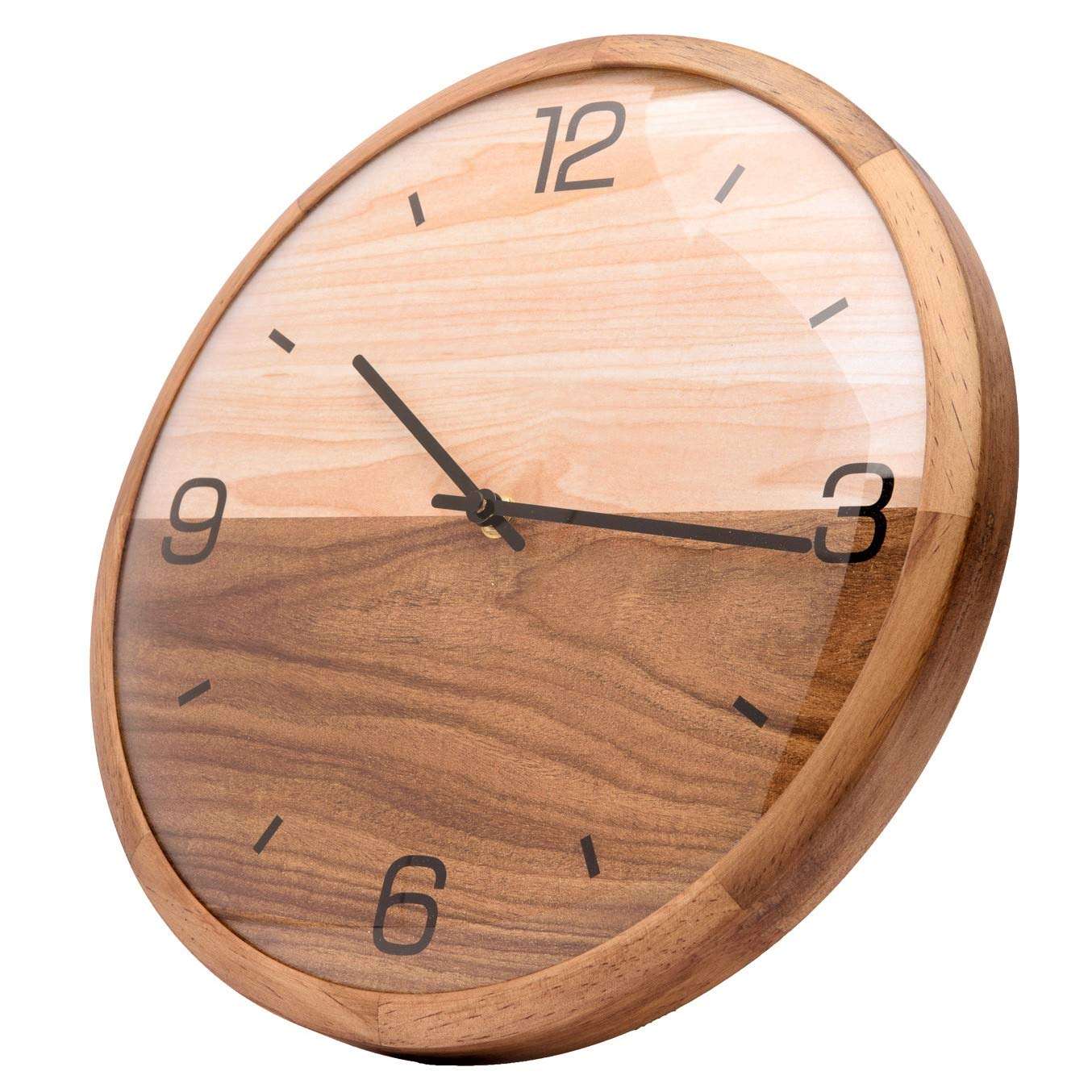 12 Nordic Wooden Wall Clock – Decorative Annual Rings Design For Home & Office