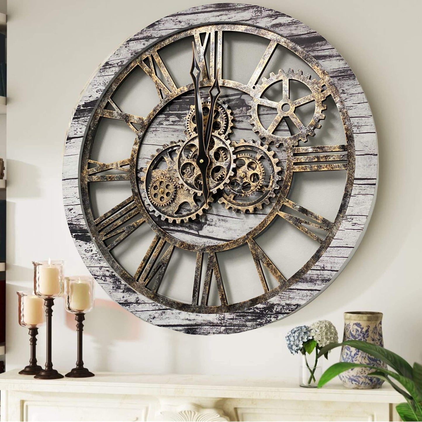 Handmade Wooden Gear Wall Clock – Custom 3D Moving Decor Modern Wall Watch
