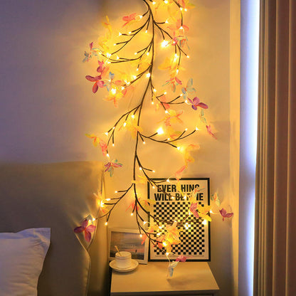 LED Butterfly Tree Rattan Lamp – Bendable Decorative Light For Romantic & Christmas Decor