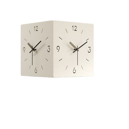 Modern 3D LED Corner Wall Clock – Creative Square Double-Sided Luminous Induction Hanging Clock for Living Room & Home Décor