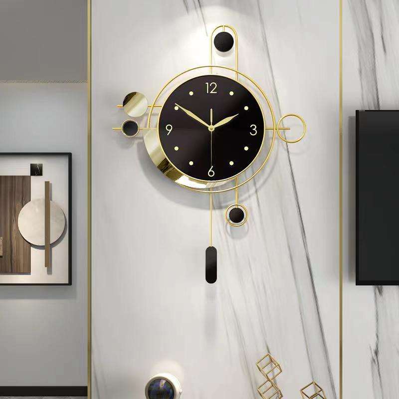 2025 Luxury Golden Wall Clock With Pendulum – Large Decorative Wall Hanging For Home Decor