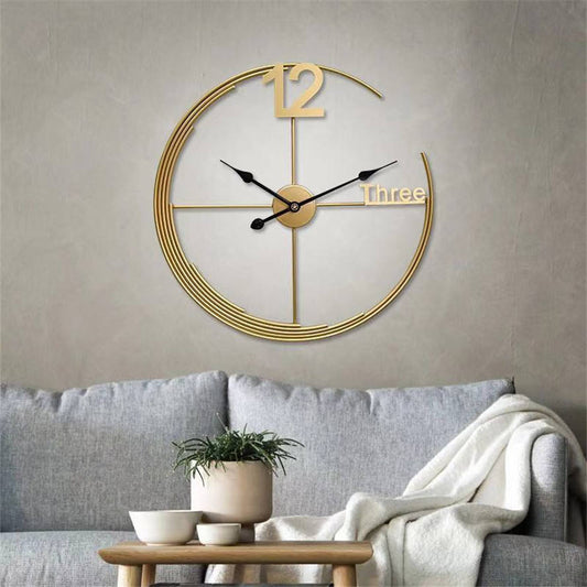 Nordic Luxury Metal Wall Clock – Unique Design Home Decoration Timepiece