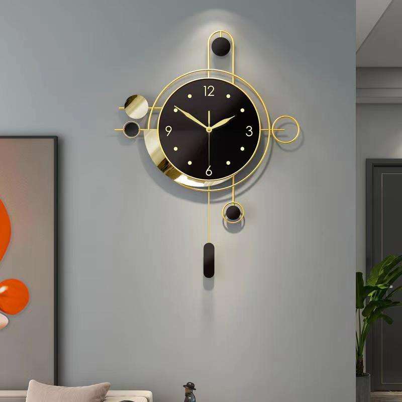 2025 Luxury Golden Wall Clock With Pendulum – Large Decorative Wall Hanging For Home Decor