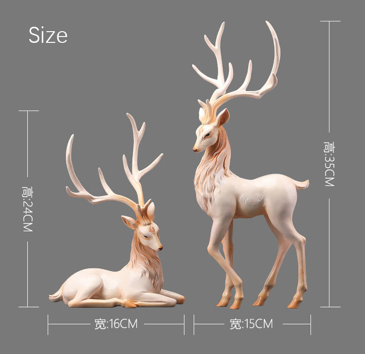 Luxury Resin Elk Statues – Handmade Animal Decoration For Home, TV & Wine Cabinet