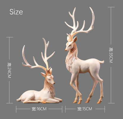 Luxury Resin Elk Statues – Handmade Animal Decoration For Home, TV & Wine Cabinet