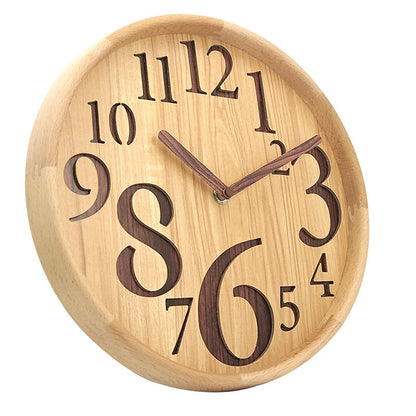 Hollow Laser-Cut Wood Wall Clock – Creative Decorative Number Design For Living Room