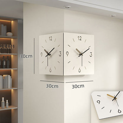 Modern 3D LED Corner Wall Clock – Creative Square Double-Sided Luminous Induction Hanging Clock for Living Room & Home Décor