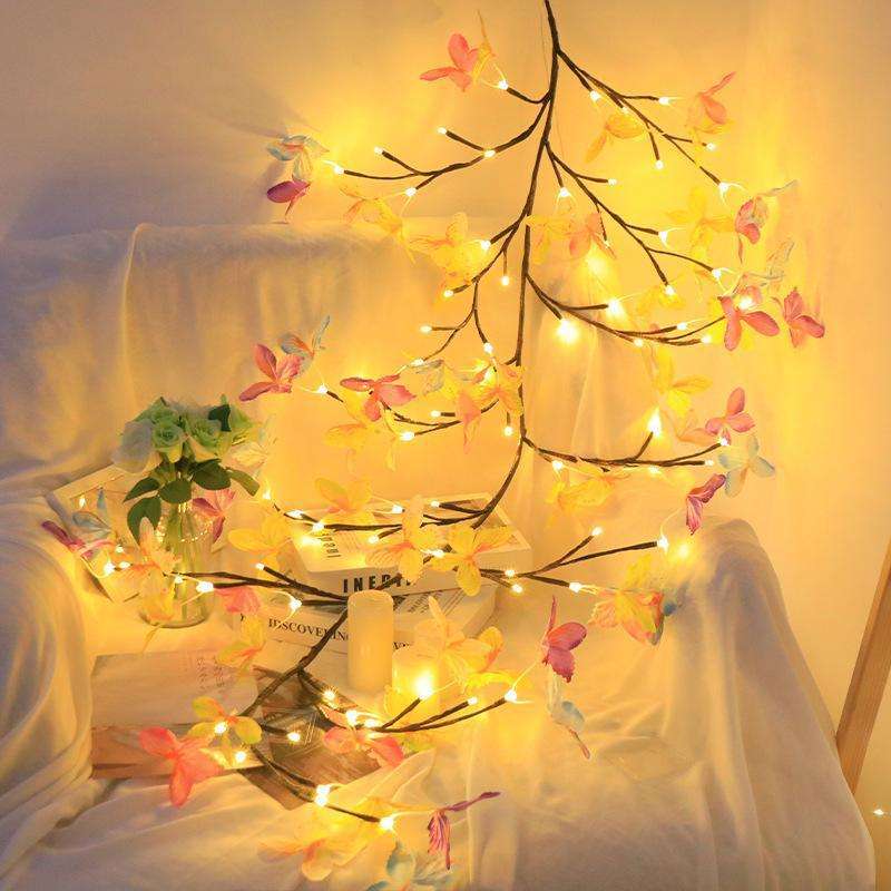 LED Butterfly Tree Rattan Lamp – Bendable Decorative Light For Romantic & Christmas Decor