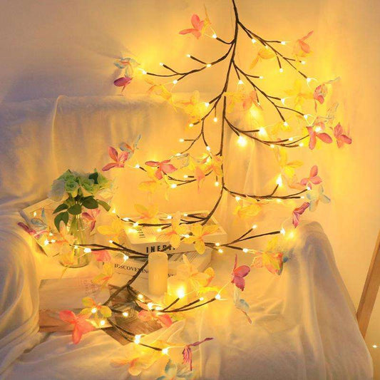 LED Butterfly Tree Rattan Lamp – Bendable Decorative Light For Romantic & Christmas Decor