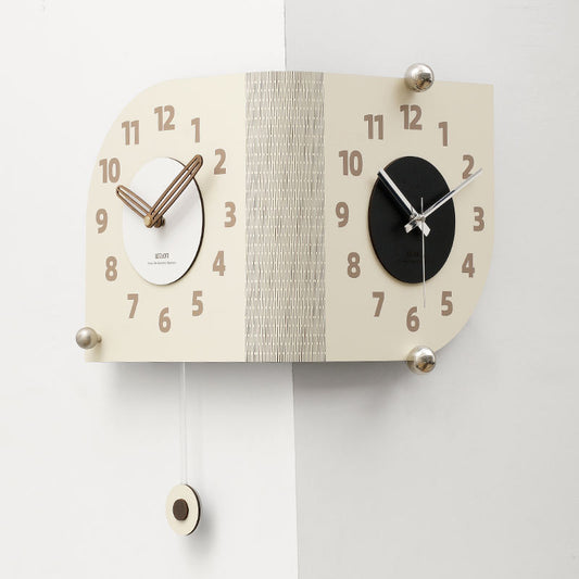 WOZOOM Double-Sided Wall Pendulum Clock – 3D Stereo Corner Clock For Home & Office Decor