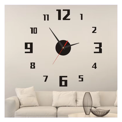 3D Acrylic Wall Sticker Clock – Modern Quartz Decorative Clock For Living Room & Bedroom