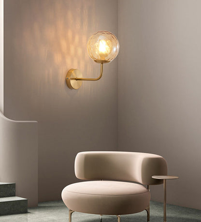 Golden LED Wall Lamp – Creative Indoor Light for Living Room, Bedroom & Corridor