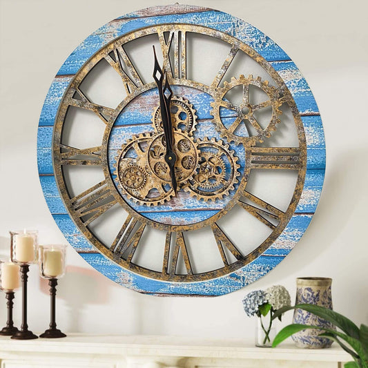 Handmade Wooden Gear Wall Clock – Custom 3D Moving Decor Modern Wall Watch