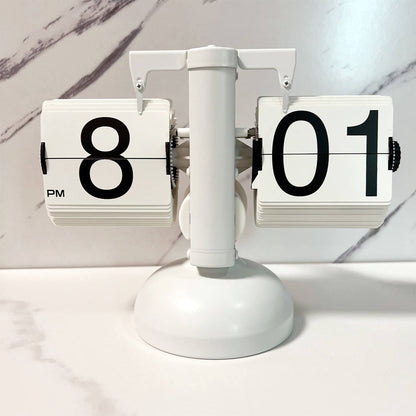 Retro Flip Calendar Wall Clock – Creative Balance Shape Flip Alarm Clock For Home Decor