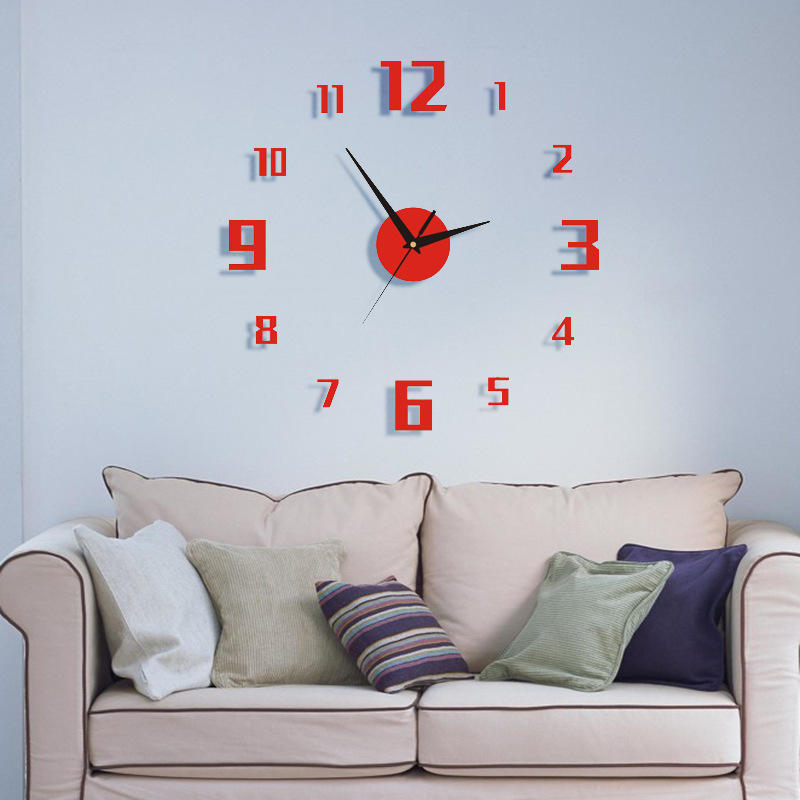 3D Acrylic Wall Sticker Clock – Modern Quartz Decorative Clock For Living Room & Bedroom