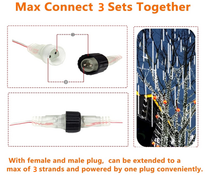 Meteor Shower LED String Lights – Waterproof Snowfall Fairy Lights For Christmas, Garden & Wedding