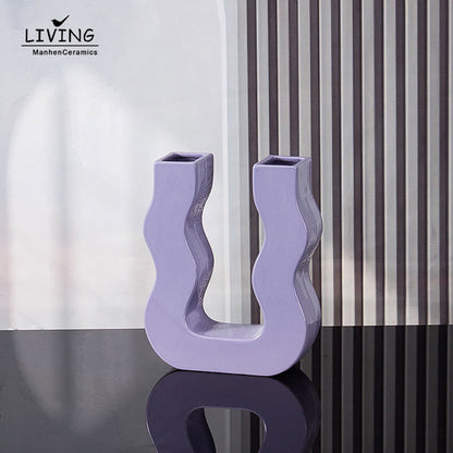 Geometric Ceramic & Porcelain Vase – Modern Centerpiece Flower Vase For Home Hotel Decoration