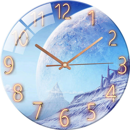 Colorful UV Printed Quartz Glass Wall Clock – Modern Home & Office Decoration