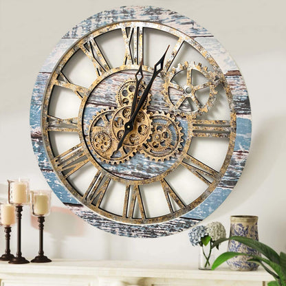 Handmade Wooden Gear Wall Clock – Custom 3D Moving Decor Modern Wall Watch
