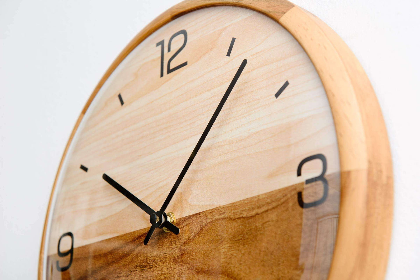 12 Nordic Wooden Wall Clock – Decorative Annual Rings Design For Home & Office