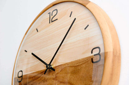 12 Nordic Wooden Wall Clock – Decorative Annual Rings Design For Home & Office