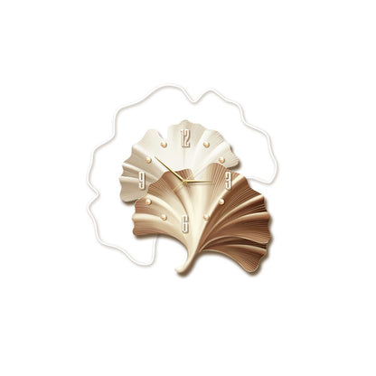 Modern Elegant Ginkgo Leaf Wall Clock with LED Light – Creative Acrylic Design, Ultra-Quiet Needle for Living Room & Home Décor
