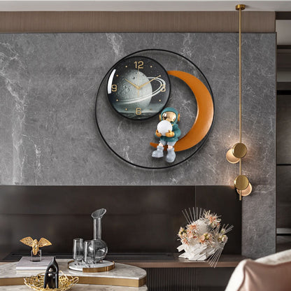 Modern 3D Spaceman Wall Clock – Creative Wall Art Hanging For Living Room Decor