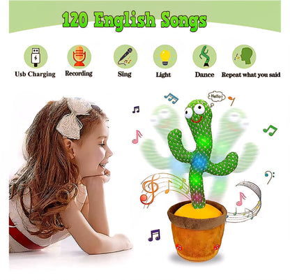 Talking Cactus Toy |Dancing & Repeating Fun for Babies | Rechargeable Musical Cactus| Baby Learning Toy (0-6 Yrs)-ZEKD11