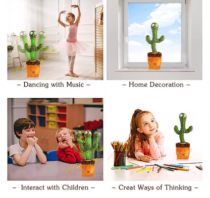 Talking Cactus Toy |Dancing & Repeating Fun for Babies | Rechargeable Musical Cactus| Baby Learning Toy (0-6 Yrs)-ZEKD11